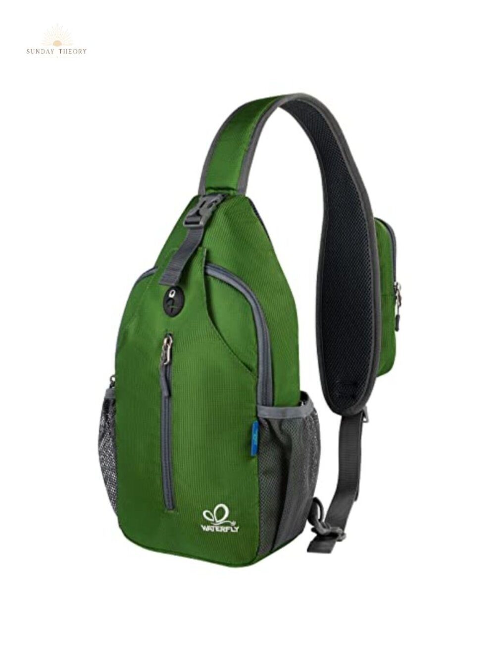 Crossbody Sling Backpack Polyester Travel Hiking Daypack with Earphone Hole,